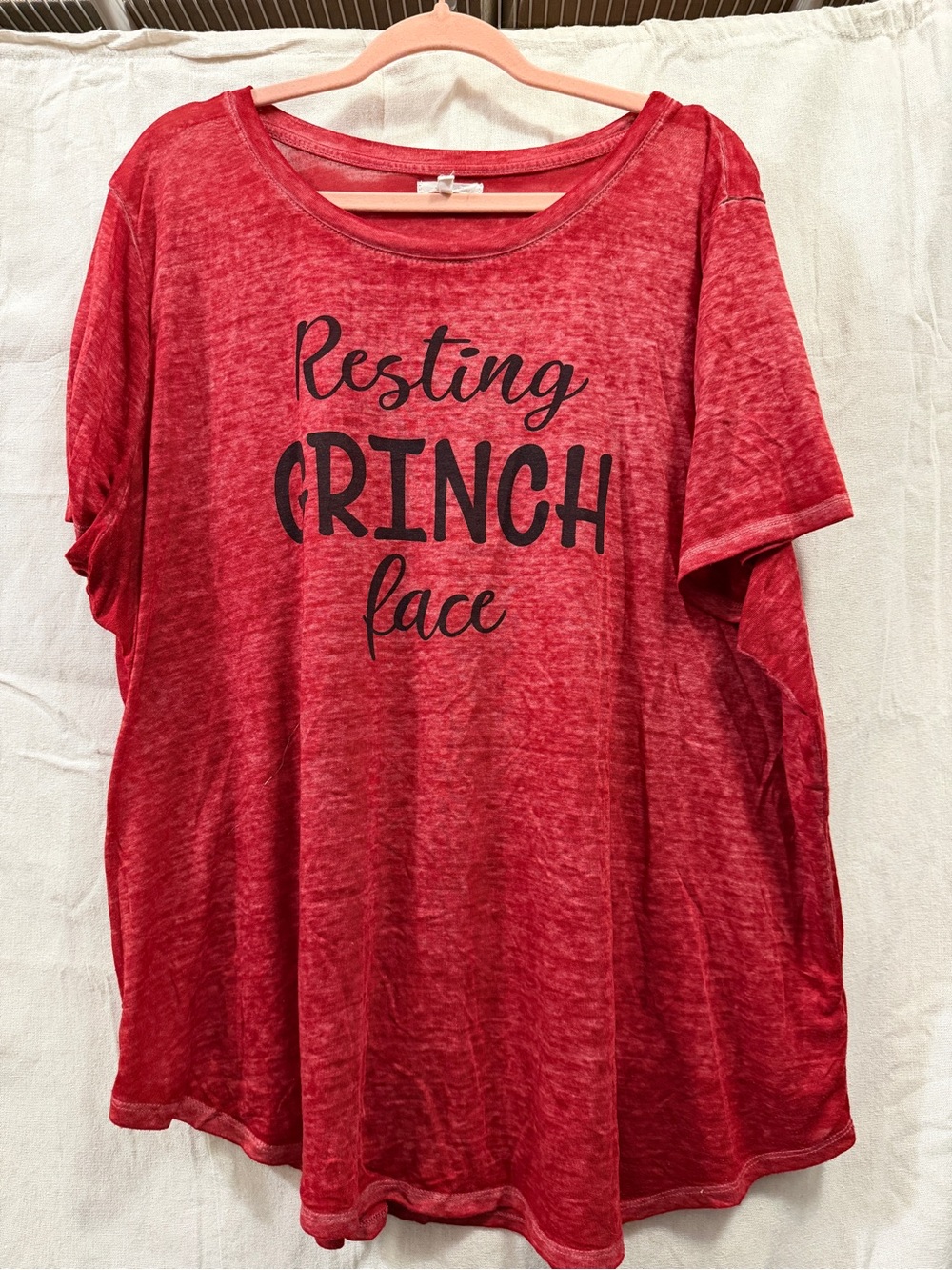 Maurices Red 'Resting Grinch Face' Short-Sleeve Graphic Tee
